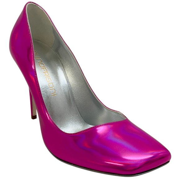 Bruno Frisoni Hot Pink Holographic Leather Pumpette Pumps
